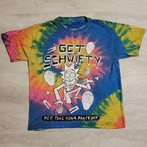 Rick and Morty Tie Die Get Schwifty Mens X-Small Mens T-Shirt
